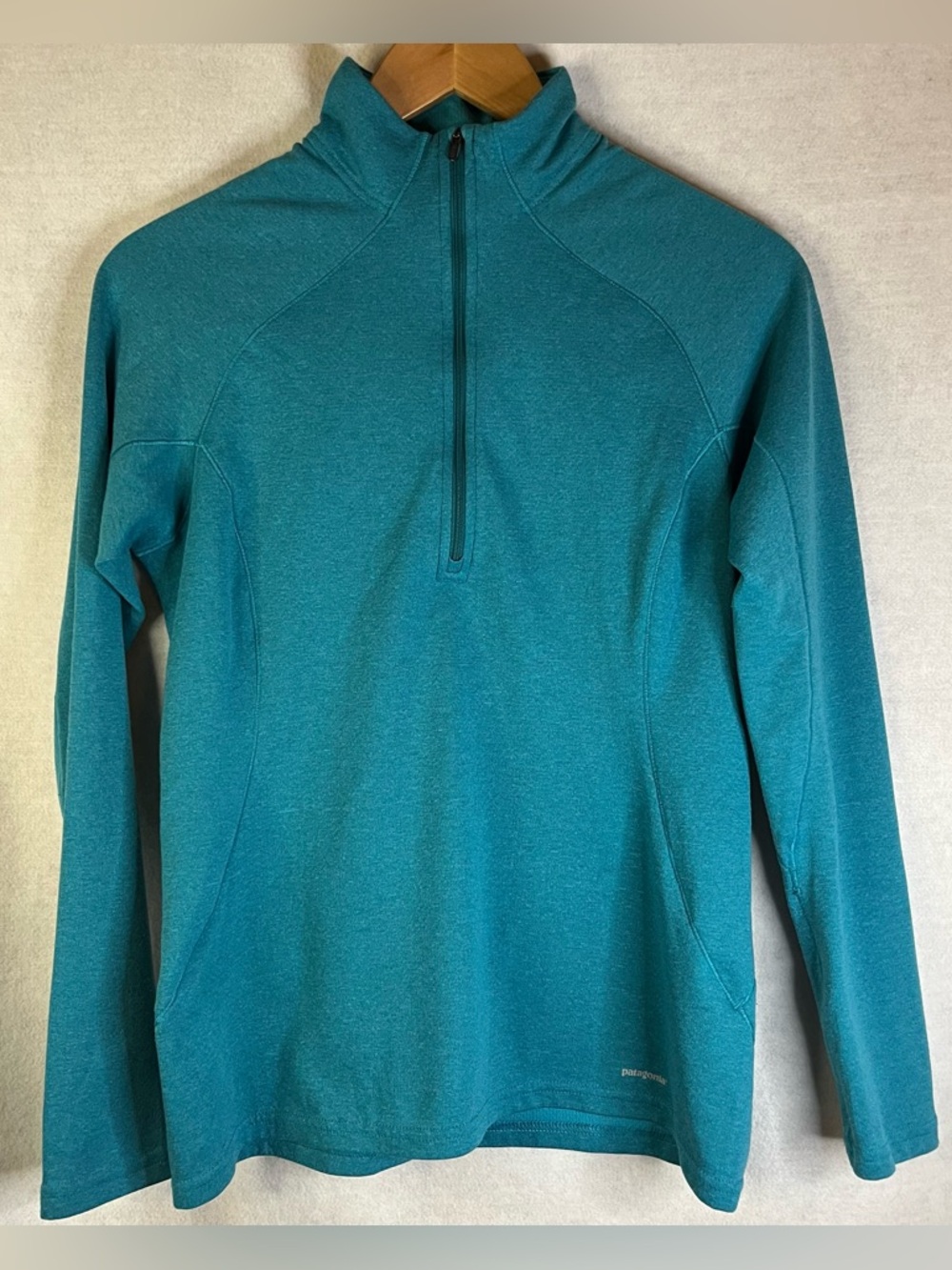 Patagonia Teal Capilene 3 Base Layer 1/4 Zip Long Sleeve‎ Shirt Women's Small